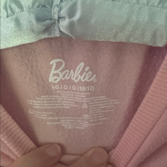 🌖 Barbie pink cropped lightweight sweatshirt large 10/12 - Picture 5 of 5